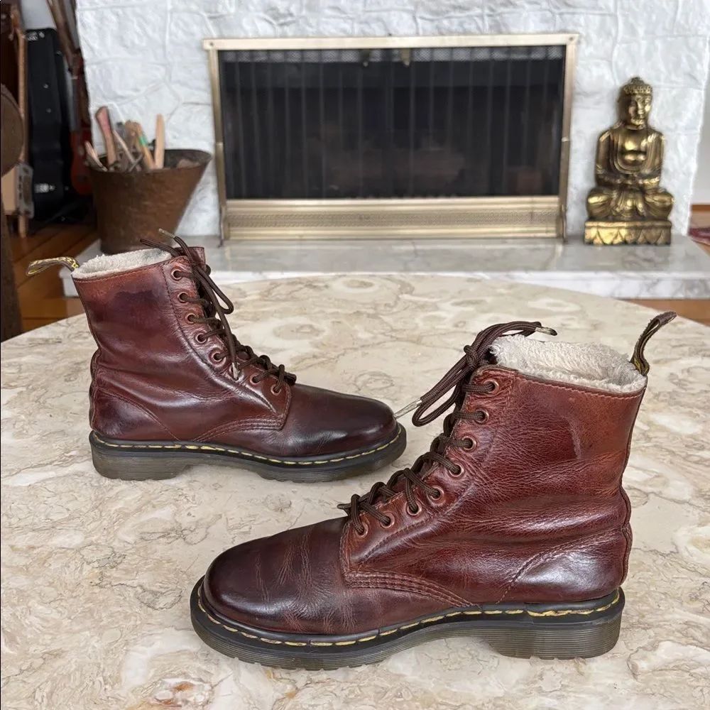Dr. Martens 1460 Serena Faux Fur Lined Ankle Boots - Picture 6 of 12